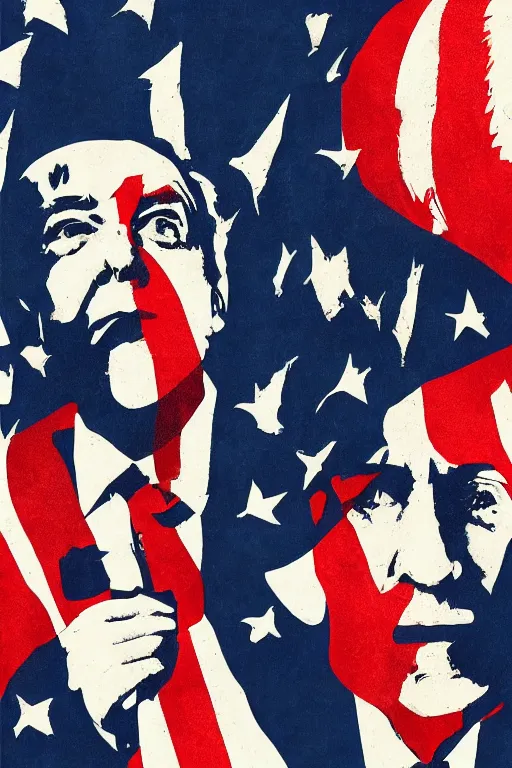 Image similar to minimal movie poster, paul giamatti is united states president joe biden, solid colors, cinematic, fanart, trending on artstation