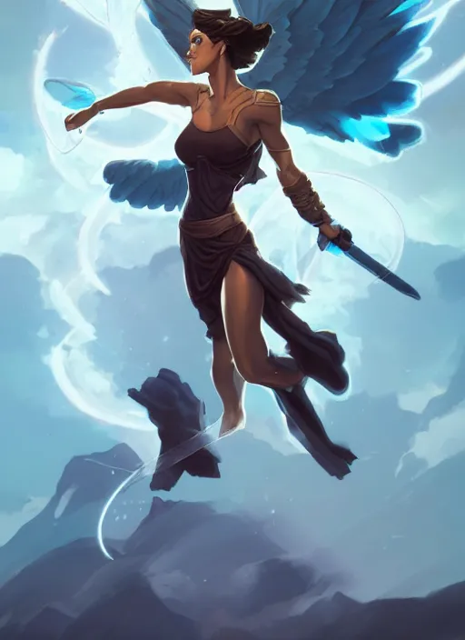 Prompt: archangel korra detailed illustration by peter mohrbacher on artstation