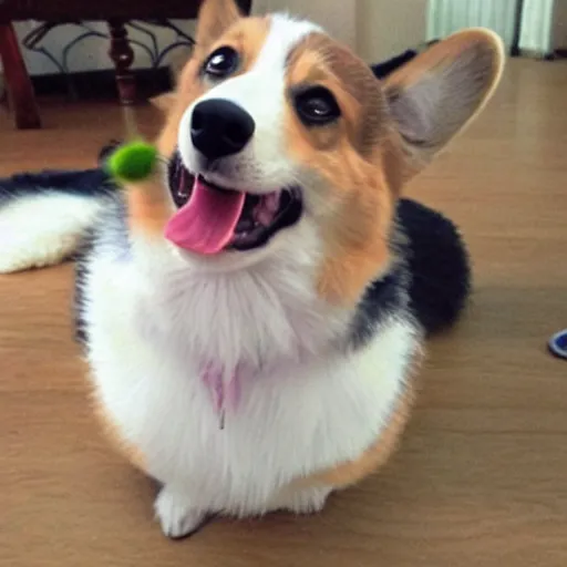 Image similar to A corgi exorcism