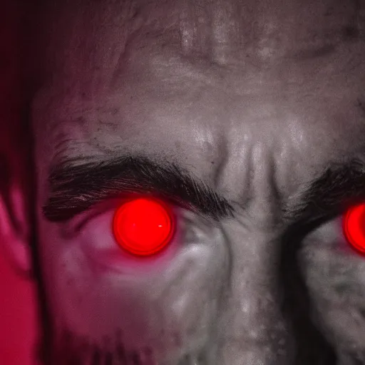 Image similar to a man with red glowing eyes