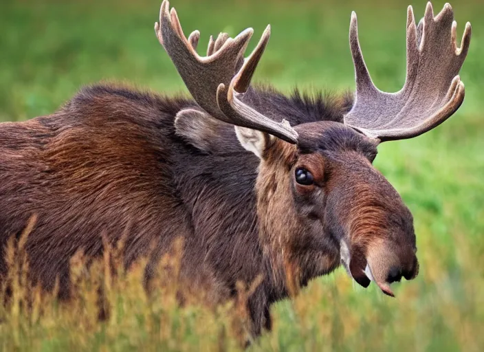 Prompt: an animal that's halfway between a moose and a crab