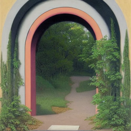 Image similar to a painting of an archway, by clarence holbrook carter