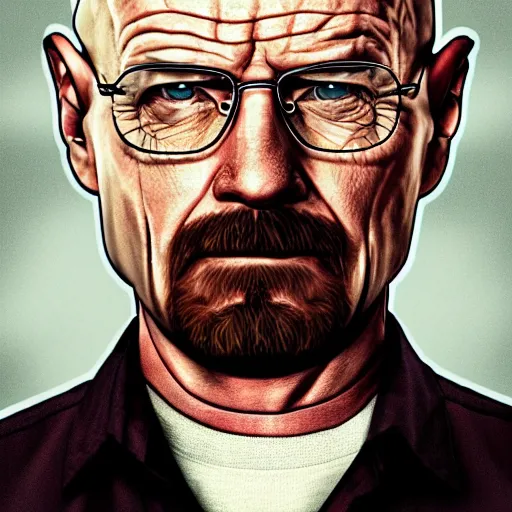 Image similar to walter white as a character on a GTA loading screen