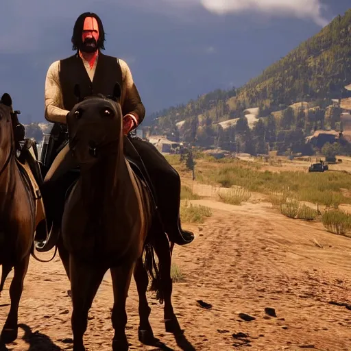 Prompt: John wick in Red dead redemption 2 movie