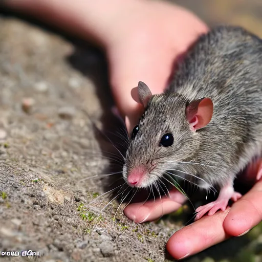 Image similar to ratcatcher 2 holds a cute rat in her hands, photo taken on a nikon, very detailed, 4k