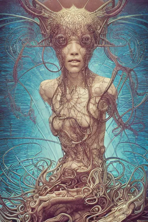 Image similar to swimming through time, inter dimensional clockwork, kowloon tentacles, by artgerm and yoshitaka amano and moebius and hr giger and zdislaw beksinski and alphonse mucha, hyperdetailed, glamour, surreal, dc comics, ornate, stunning, nebula, explosions in the sky, trending on artstation