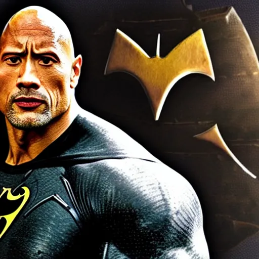 Image similar to Dwayne Johnson as batman