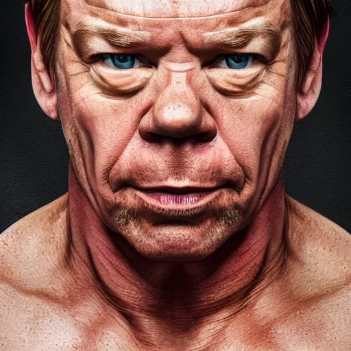 Prompt: Ian beale with the physique of a body builder, hyper realistic face, ultra detailed, cinematic, dynamic lighting, photorealistic, refined, intricate, digital art, digital painting, masterpiece, 8k