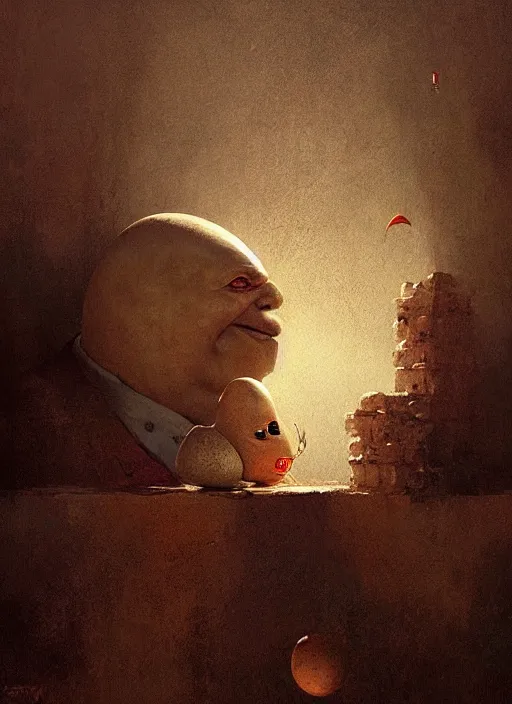 Image similar to portrait of the humpty dumpty by greg rutkowski