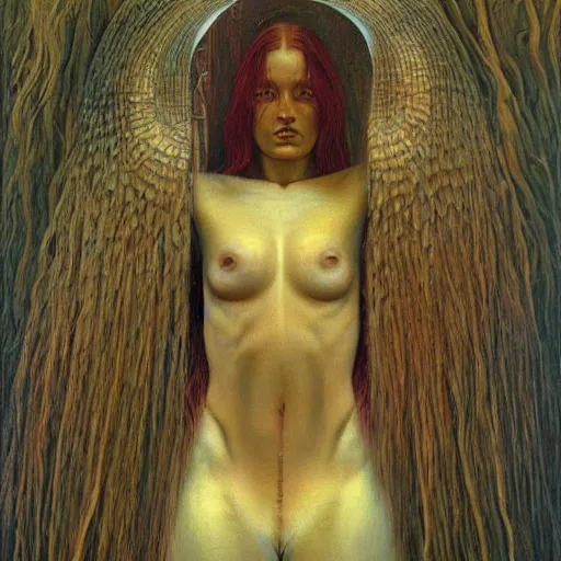 Image similar to an amazing masterpiece of art by gerald brom, Zdzisław Beksiński, z