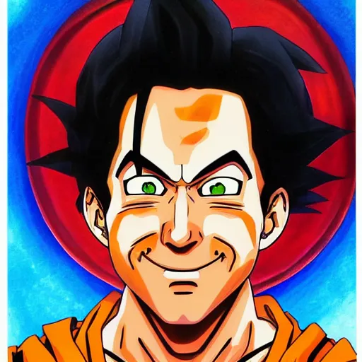 Image similar to Painting of Paul Rudd, official, detailed, character dragonball, award winning artwork, Akira Toriyama