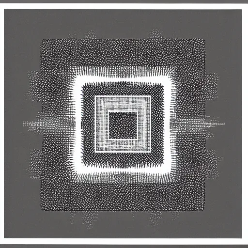 Prompt: the microchip, abstract dark geometry construct with white space, textured, tech pattern