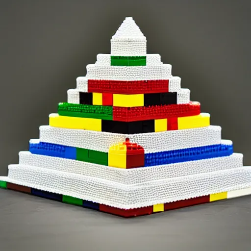 Prompt: pyramid made out of lego