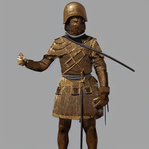 Prompt: a bronze age soldier, highly detailed, centered, digital art