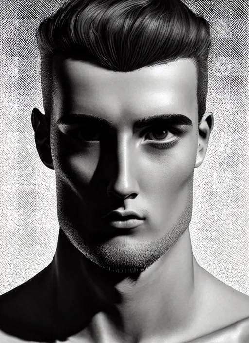 Image similar to a highly detailed long shot photo of masculin male face portrait, futurism, rococo cyber neon lighting, detailed futuristic fibonacci jewelry, profile posing, hyper photorealistic, crispy quality, digital photography, trending in pinterest, cinematic, 4 k ultra hd, art by pascal blanche, art by greg rutkowski, art by artgerm,