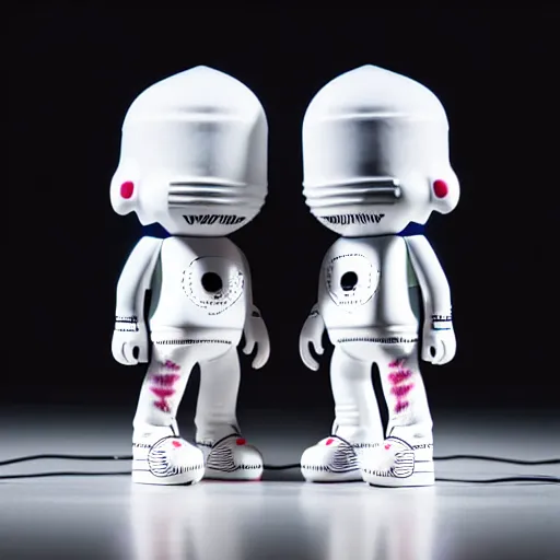 Image similar to an all white art vinyl figure with a microwave oven for a head, in the style of kidrobot, sket - one x iamretro, kenny wong x pop mart, space molly, frank kozik, guggimon, studio lighting, subsurface diffusion, 8 k - h 7 6 8