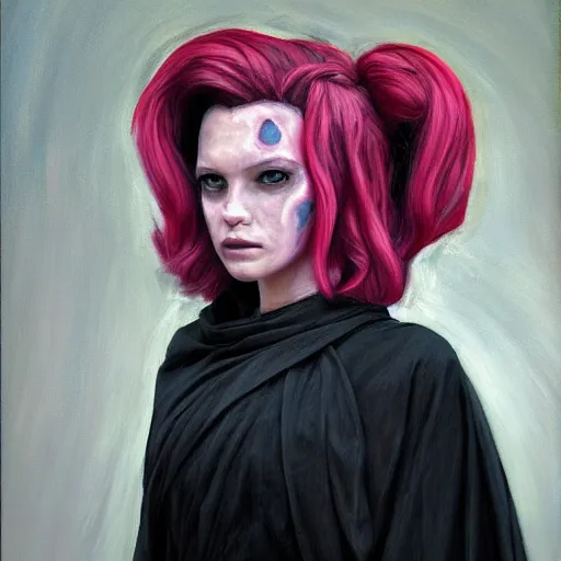 Image similar to pinkie pie as a sith lord, painting by Monia Merlo