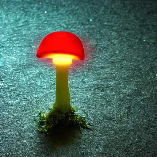 Image similar to photo of a cybernetic mushroom
