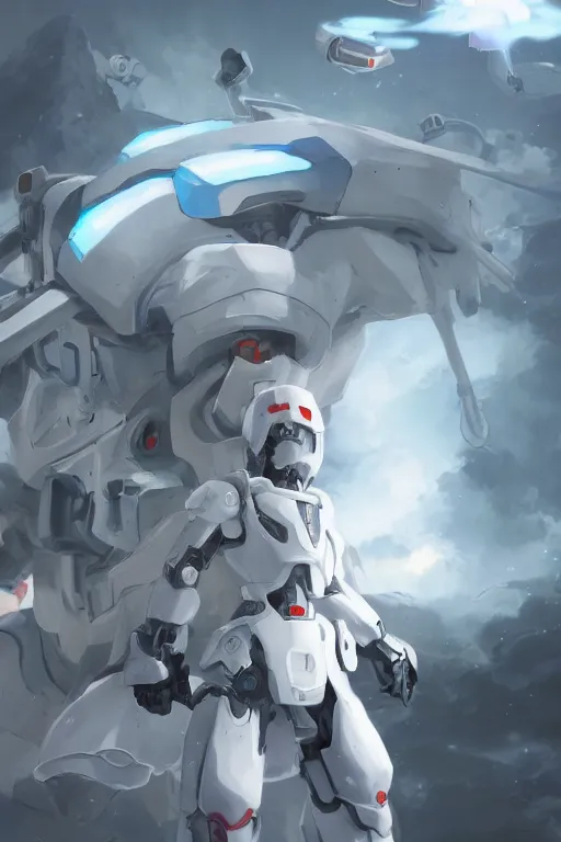 Prompt: anime teen guy with short wavy white hair wearing white clothes with short cape surrounded by circular mech drones, wlop, concept art, digital painting, trending on artstation, highly detailed, epic composition, 8 k uhd