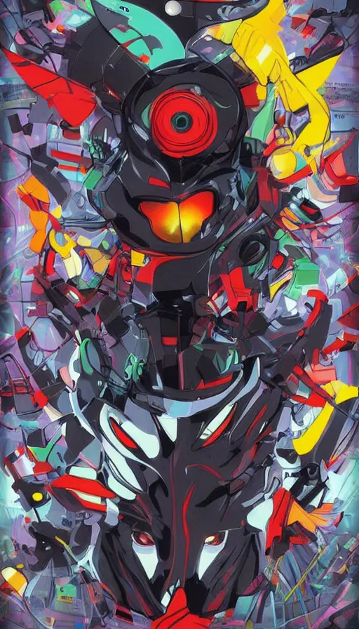 Image similar to techno artwork, by gainax co,