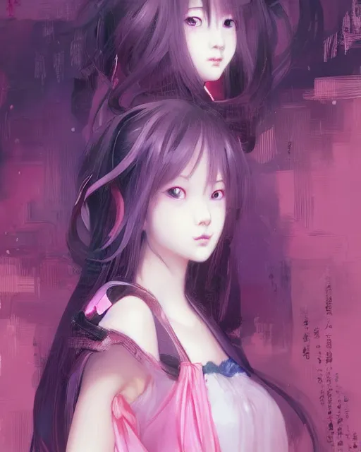 Image similar to Full shot of a beauty portrait anime schoolgirls under dark pink and blue water, intricate abstract. infrared, symmetrical facial features.concept art by D. Jun, by Mo Xiang Tong Xiu, by Igarashi Daisuke and WLOP and Ross Tran and William-Adolphe Bouguereau and Beeple. Key Art. Fantasy Illustration. award winning, Artstation, intricate details, realistic, Hyperdetailed, 8k resolution, 3d