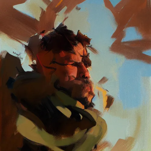 Image similar to greg manchess portrait of a man tripping and falling, profile picture, organic painting, sunny day, matte painting, bold shapes, hard edges, street art, trending on artstation, by huang guangjian, gil elvgren, ruan jia, randy vargas, greg rutkowski