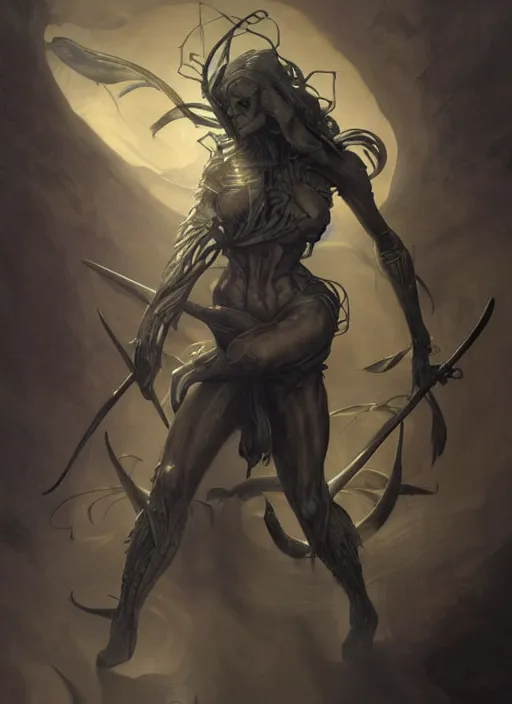 Image similar to fae defender, physically accurate, moody dynamic lighting, very very intricate, very very elegant, highly detailed, digital painting, artstation, HR GIGER, Hieronymus Bosch, Francis Bacon, concept art, smooth, very beautiful, sharp focus, illustration, art by artgerm and greg rutkowski and alphonse mucha