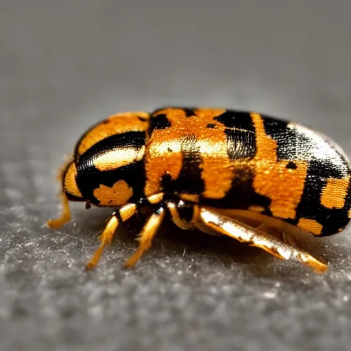 Prompt: carpet beetle, macro, photo, 4 k, clear