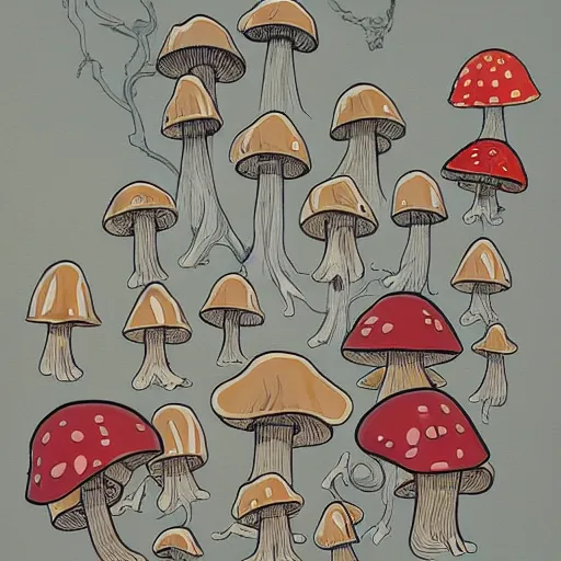 Prompt: james jean painting of an mushroom pokemon