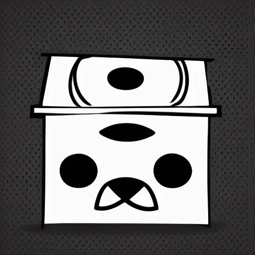 Image similar to box design modern black and white color scheme, minimalist, nature, cute characters covering the box