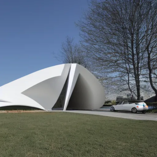 Image similar to 3d printed building, by calatrava