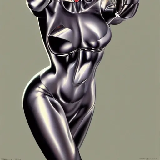 Image similar to robot by Hajime Sorayama, trending on artstation, art, great composition