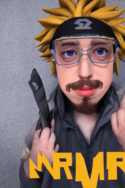 Prompt: Sam Hyde cosplaying as Naruto, sigma male, rule of thirds, accurately detailed, high quality features, award winning photo, unreal engine