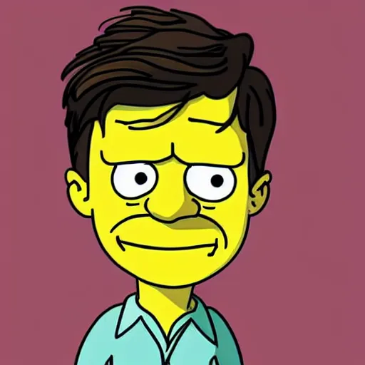 Prompt: daniel radcliffe as a simpsons character, cartoon caricature, smooth