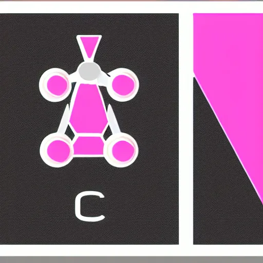 Prompt: a vector logo of a robotic process company, pink white and black colors