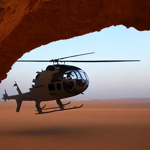 Prompt: helicopter in the shape of a camel, Saudi, realistic photograph