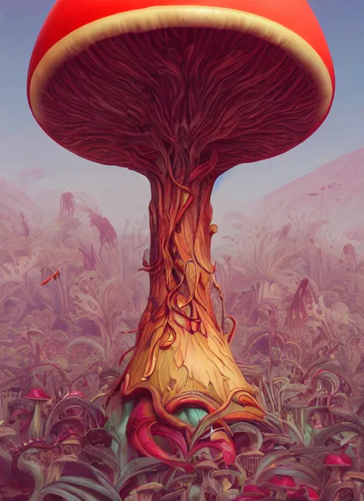 Image similar to yunnan mushroom : : by martine johanna and simon stalenhag and chie yoshii and casey weldon and wlop : : ornate, dynamic, particulate, rich colors, intricate, elegant, highly detailed, centered, artstation, smooth, sharp focus, octane render, 3 d