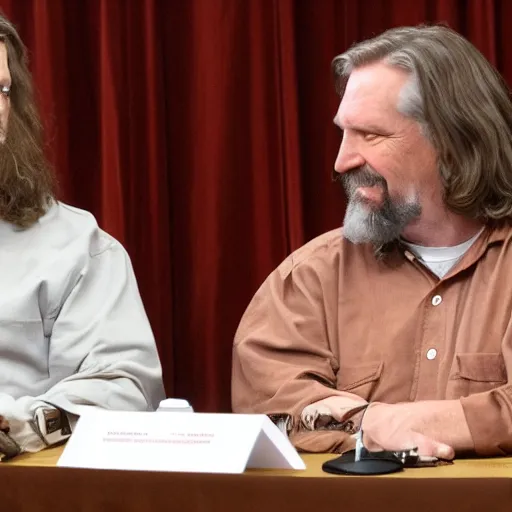 Image similar to the dude abides with the governor of utah at a press conference