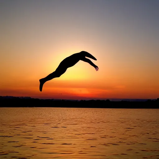 Image similar to springboard diver at sunset