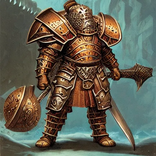 Prompt: a heavily armored dwarven warrior | d&d | jeff easley | hyperdetailed