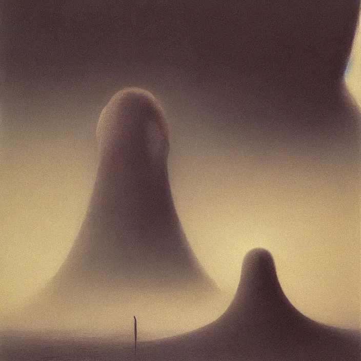 Prompt: a painting of god by zdzislaw beksinski