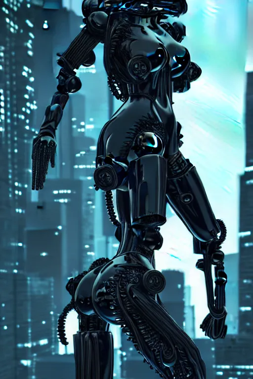 Image similar to cyberpunk day, abstract black oil, gear mecha, beautiful woman body, detailed acrylic, grunge, intricate complexity, rendered in unreal engine