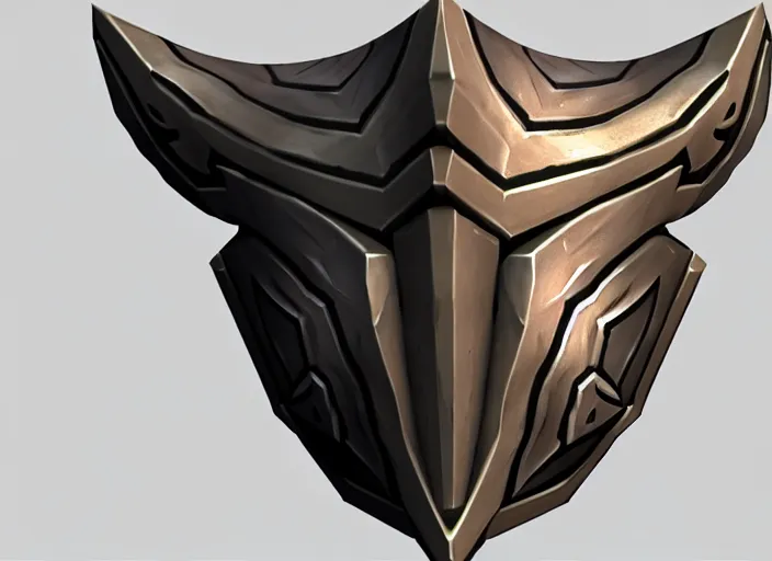 Image similar to crooked round bone shield, stylized stl, 3 d render, activision blizzard style, hearthstone style