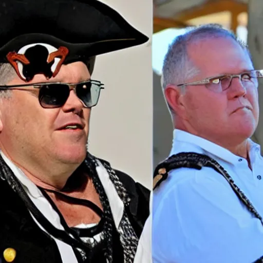 Image similar to scott morrison as a pirate