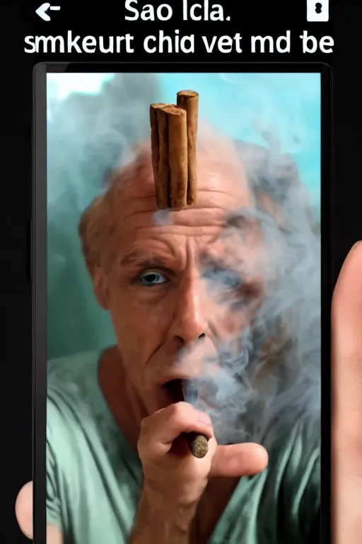Prompt: a screenshot from a popular tiktok video of god smoking a cuban cigar