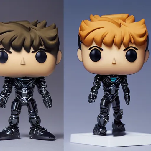 Image similar to genos, funko pop of genos, product design, product photo