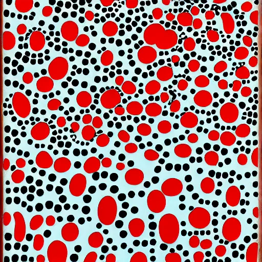 Image similar to poster inspired by Japanese artist yayoi Kusama