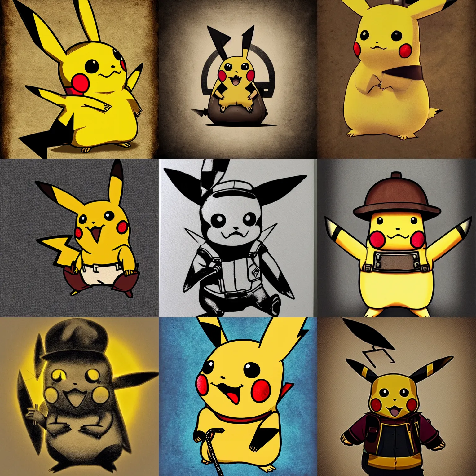 Prompt: Pikachu steampunk, brutal, portrait