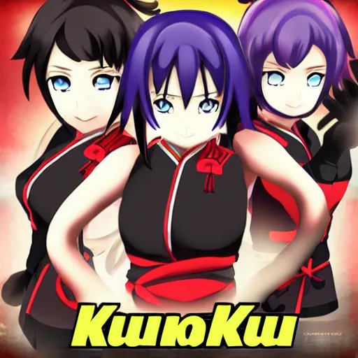 Prompt: kunoichi in the style of senran - kagura