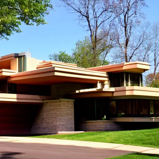 Image similar to house designed by frank lloyd wright